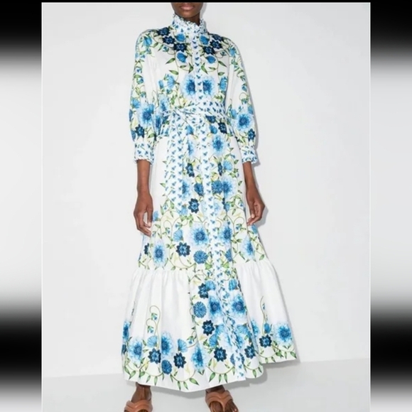 Chic Blue Floral Maxi Dress - Picture 11 of 16